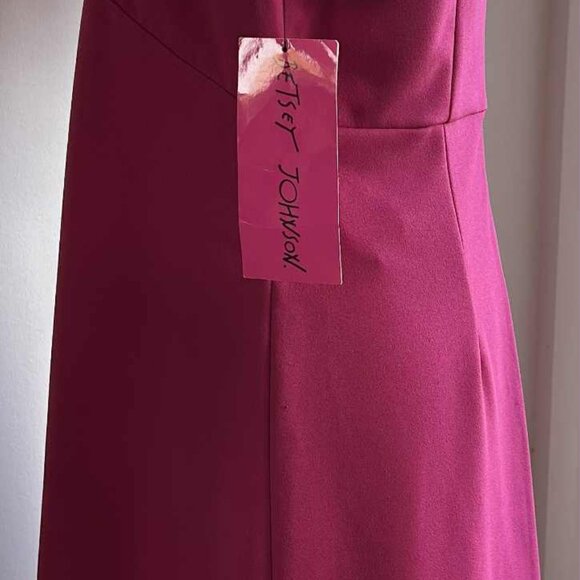 NWT Betsey Johnson Fuchsia Structured Mini Dress with Cherry Print Lining – US 8 - Picture 7 of 11